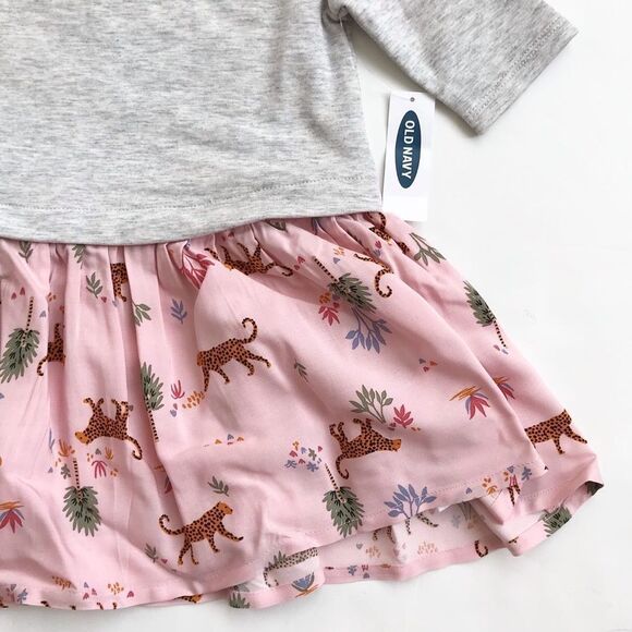 Old Navy NWT jungle  patterned  mix dress 12-18 months - Picture 3 of 5